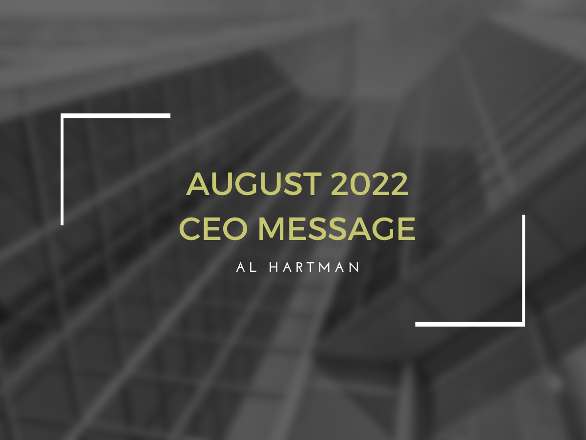 August Letter from Al Hartman